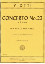 Concerto No. 22 in A minor with Cadenzas by JOACHIM & YSAYE (Joachim-Gingold)