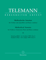 Telemann: 12 Methodical Sonatas Volume 3 A minor G major