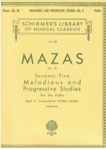 Mazas : 75 Melodious and Progressive Studies, OP. 36 - Book 2