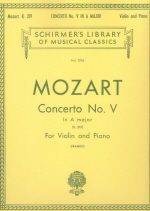 Concerto No. 5 in A, K.219 for Violin and Piano
